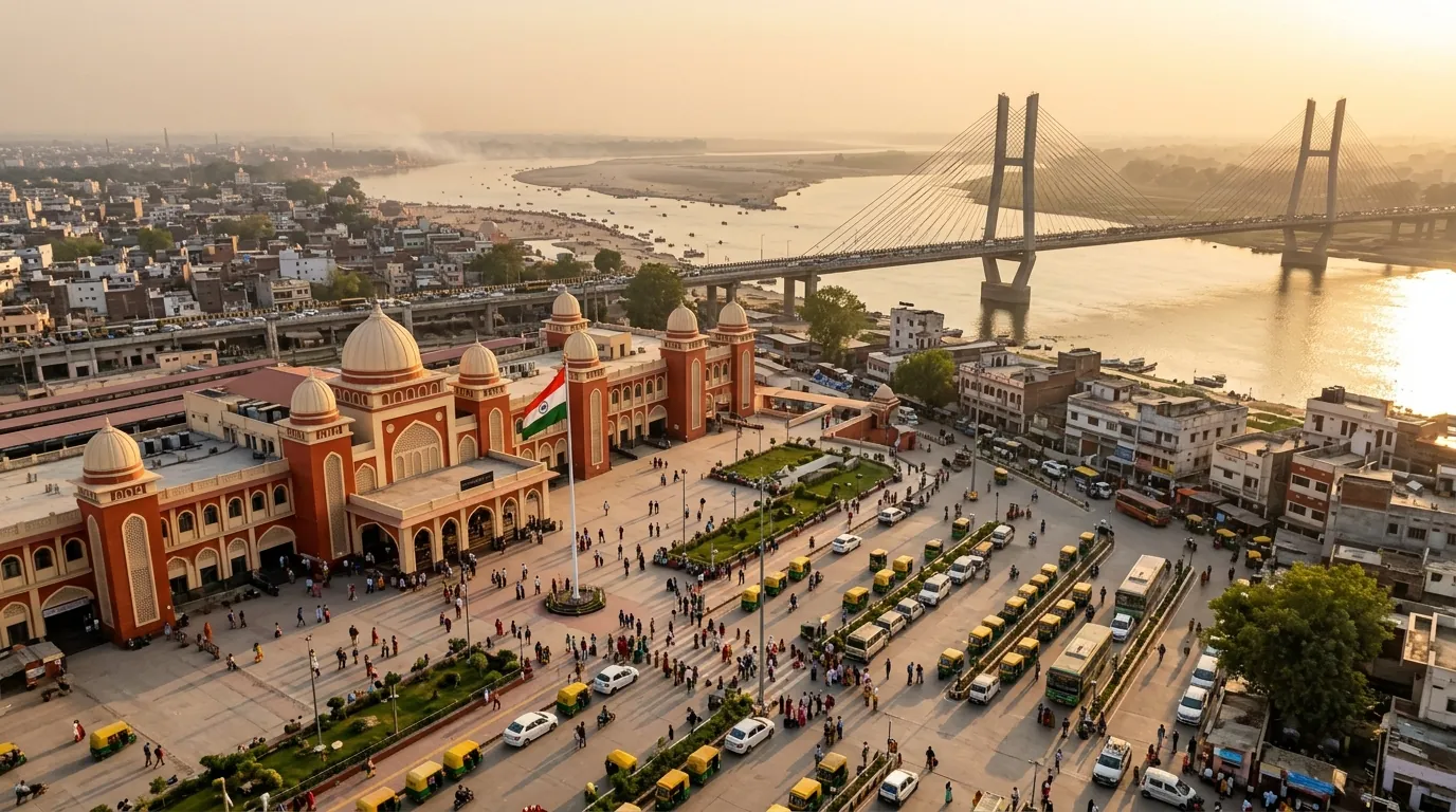 HOW TO REACH PRAYAGRAJ: TRAIN, FLIGHT AND ROAD — FRONT VIEW / HERO — hero image, 16:9, first-hand photo preferred; if sourced, credit visibly