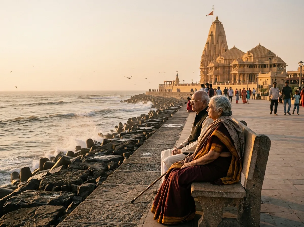 Supporting photo — Somnath with Elderly Parents: Golf Carts, the Lift & the Easiest Jyotirlinga Day