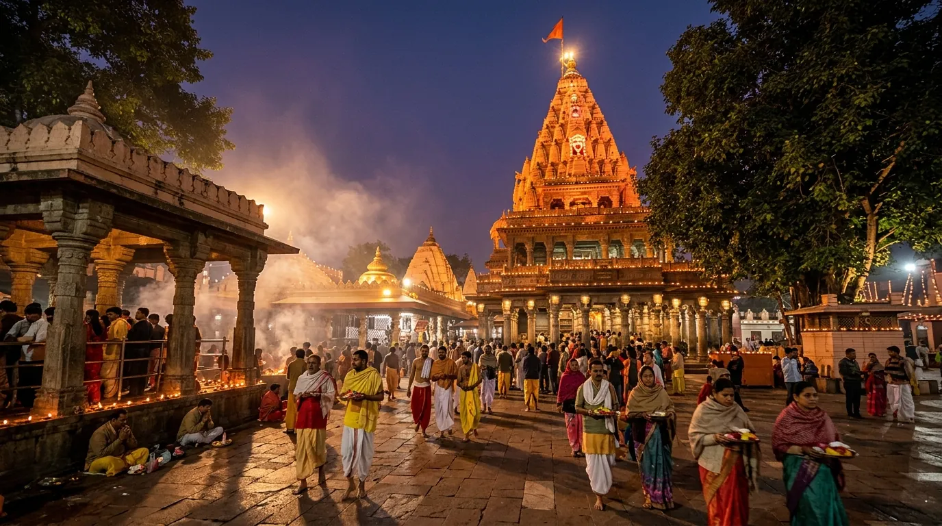 BHASMA AARTI BOOKING: THE OFFICIAL GUIDE — FRONT VIEW / HERO — hero image, 16:9, first-hand photo preferred; if sourced, credit visibly